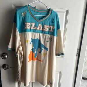Disney Blue and Cream Short Sleeve Tee with Graphic Print